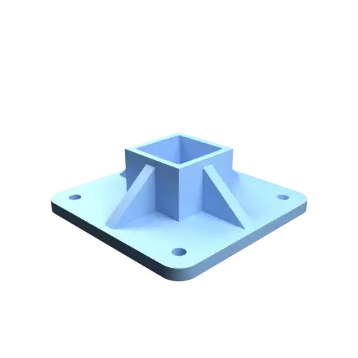 reinforced square tube base plate 40x40